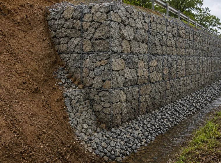 Pedra rachão para drenagem e contenção